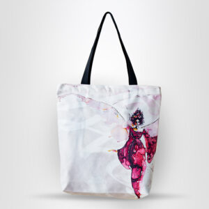 Angel in Red Print Canvas Tote Bag