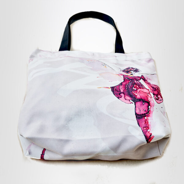 Angel in Red Print Canvas Tote Bag-2