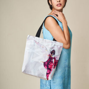 Angel in Red Print Canvas Tote Bag-1
