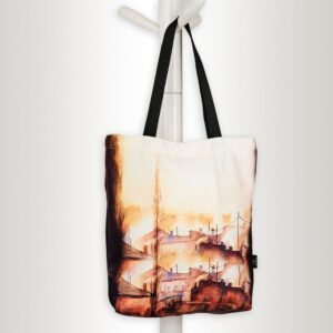The Village Print Canvas Tote Bag